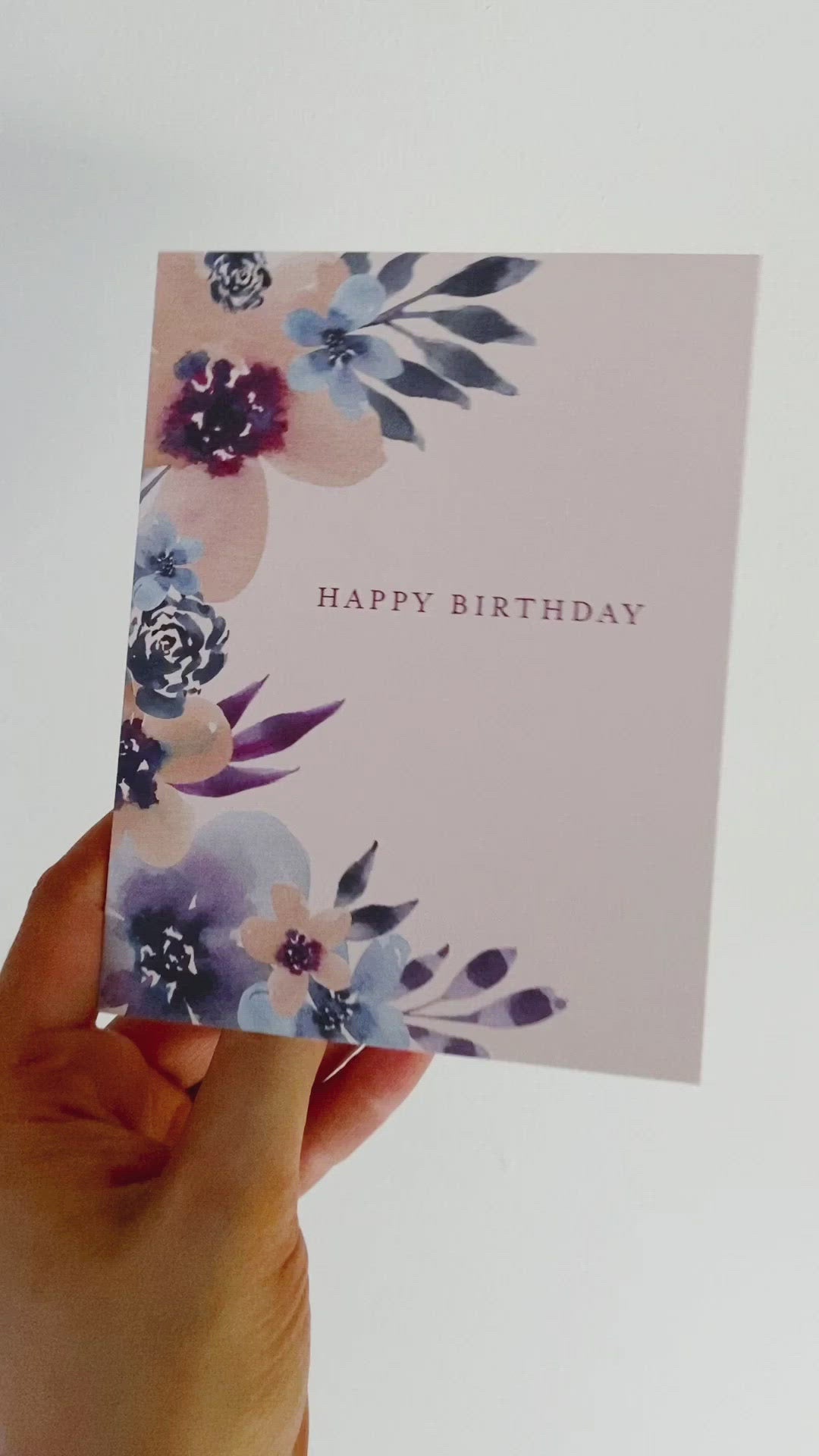 Watercolor Floral Happy Birthday Greeting Card – Letter Lane Design Studio