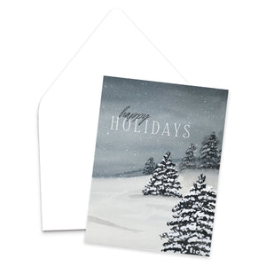 Snowy Holiday Winter Christmas Greeting Card