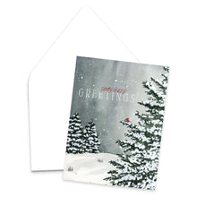 Load image into Gallery viewer, &quot;Season&#39;s Greetings&quot; Watercolor Christmas Greeting Card
