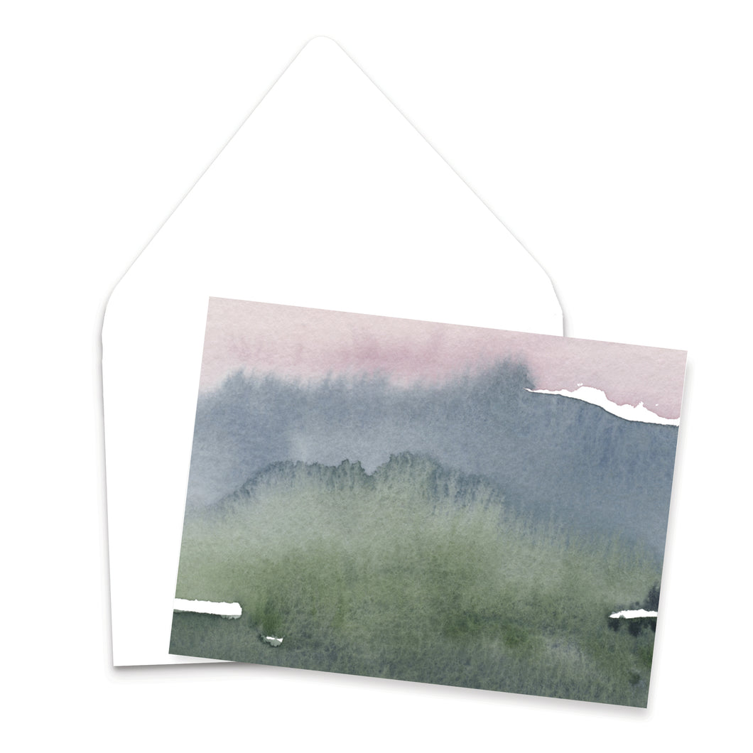 Moody Abstract Watercolor Wash Greeting Card