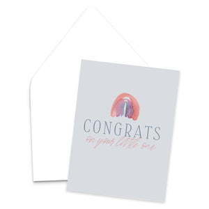 Congrats on Your Little One | Watercolor Greeting Card for New Baby or New Mom