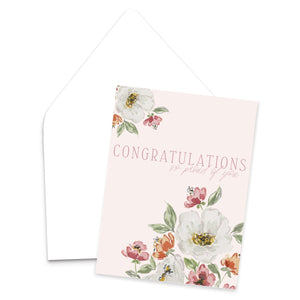 Watercolor Floral Congratulations Greeting Card