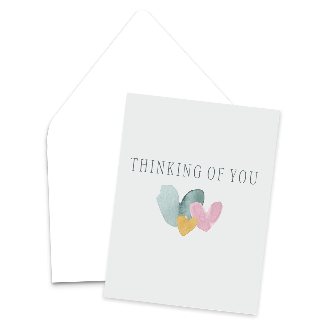 Thinking of You with All My Heart | Watercolor Sympathy Greeting Card