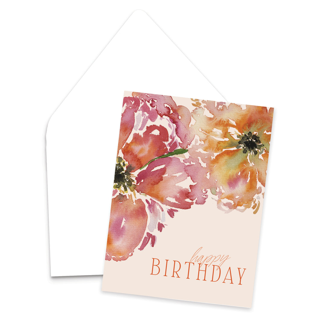 Floral Bloom Birthday | Watercolor Floral Birthday Greeting Card