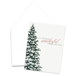 "It's the Most Wonderful Time of the Year" Watercolor Christmas Greeting Card