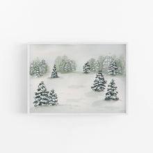 Load image into Gallery viewer, Watercolor Christmas Winter Scene Holiday Art Print
