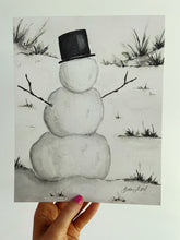 Load image into Gallery viewer, The Snowman | Watercolor Holiday Art Print
