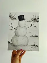 Load image into Gallery viewer, The Snowman | Watercolor Holiday Art Print
