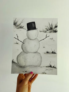 The Snowman | Watercolor Holiday Art Print