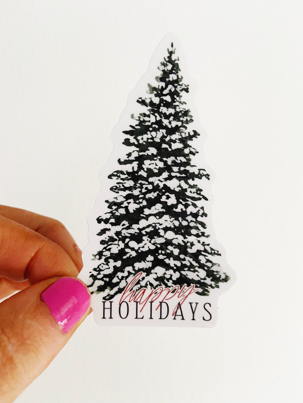 Happy Holidays Christmas Tree Vinyl Sticker