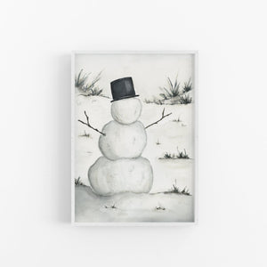 The Snowman | Watercolor Holiday Art Print