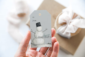 Snowman Greeting Holiday Gift Tags