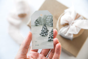 Quiet Winter Holiday Watercolor Gift Tags