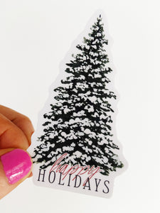 Happy Holidays Christmas Tree Vinyl Sticker