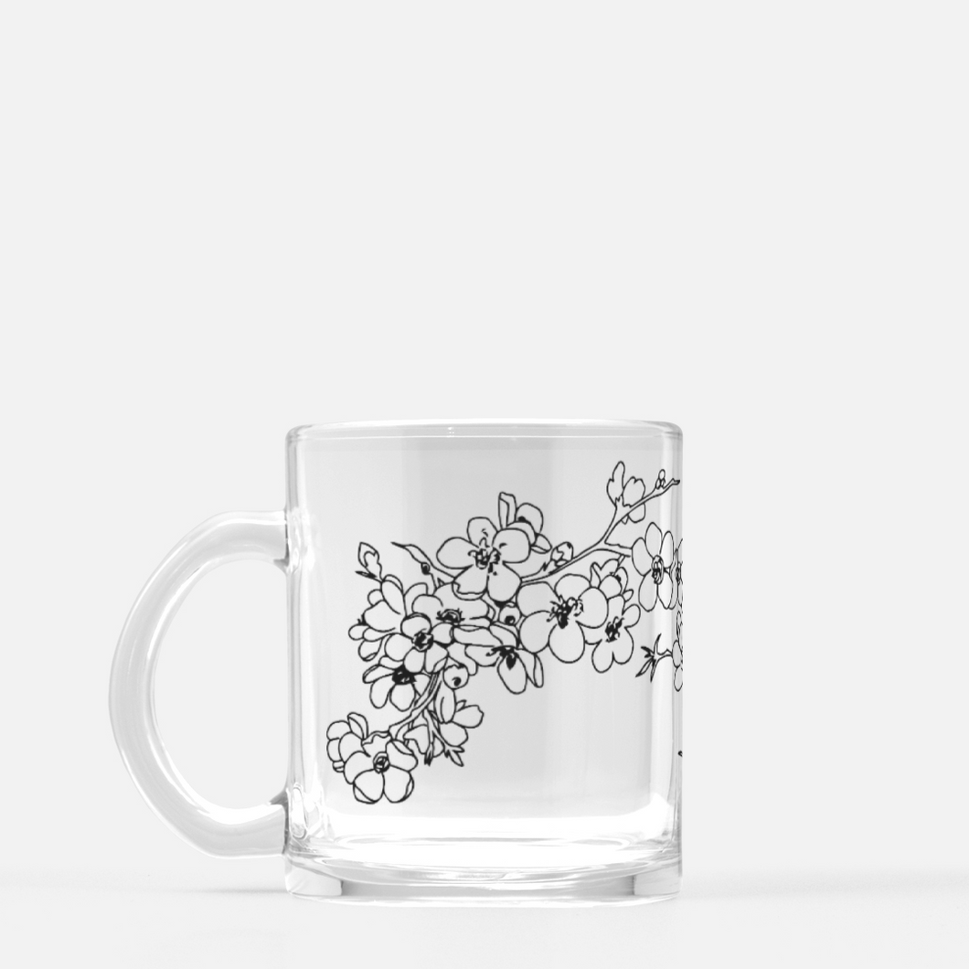 Breathe in the Florals 10 oz Glass Coffee Mug