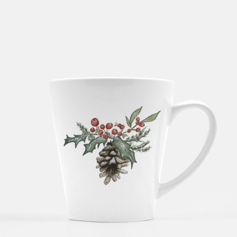 Holly Berry Latte Coffee Mug | 12 oz.