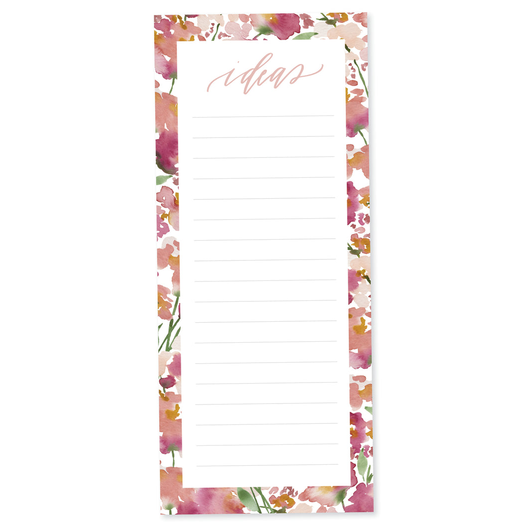 Abstract Watercolor Floral Ideas Notepad - Peachy Pink