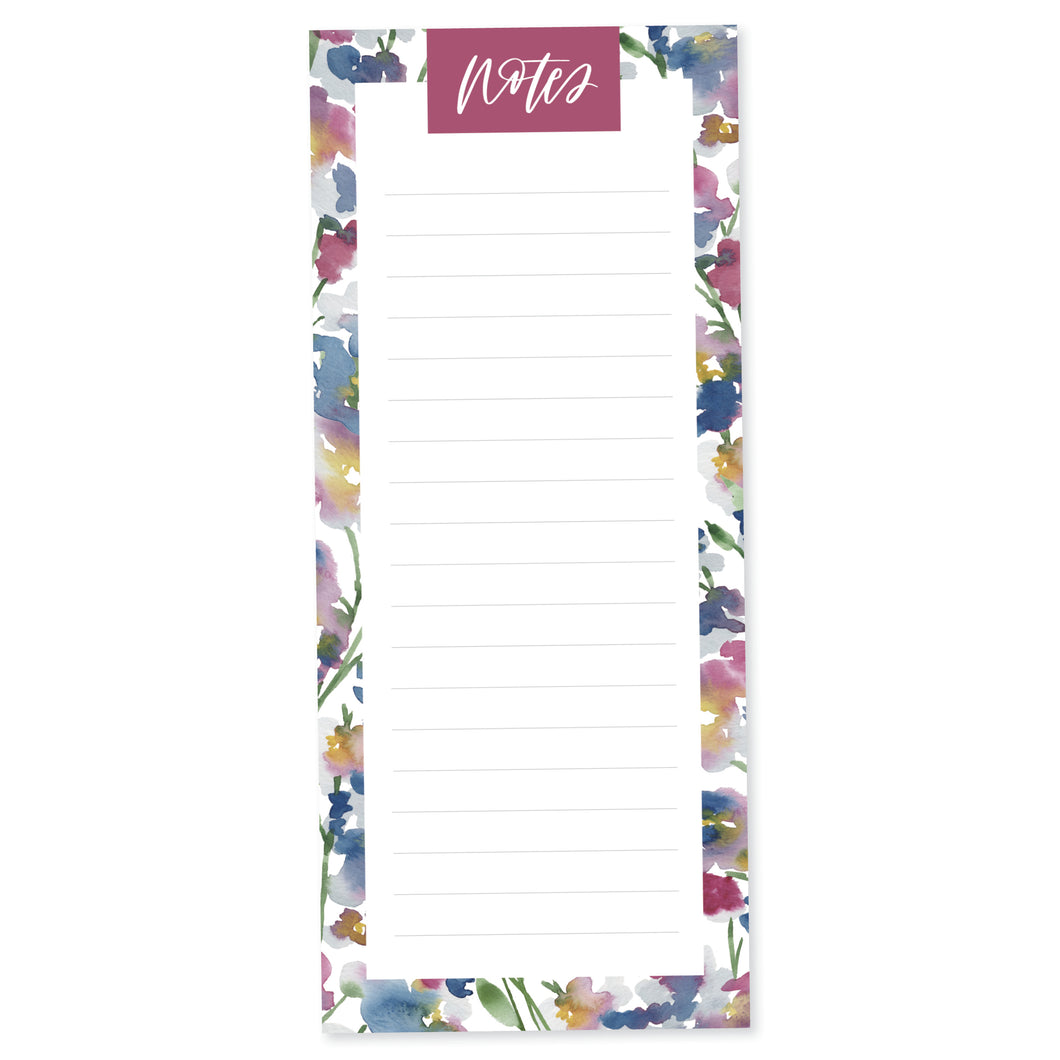 Abstract Blue and Pink Watercolor Floral Notepad