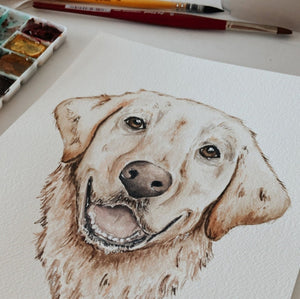 Mini Custom Watercolor Pet Portrait